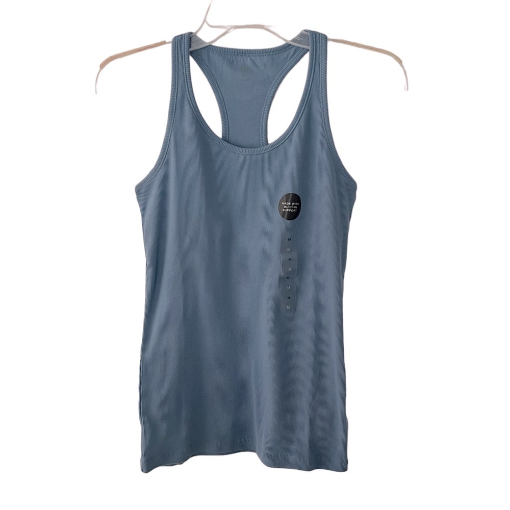 GAP Tank Top with Built-in Support NEW Light Blue Racer Back TankTop Size Medium